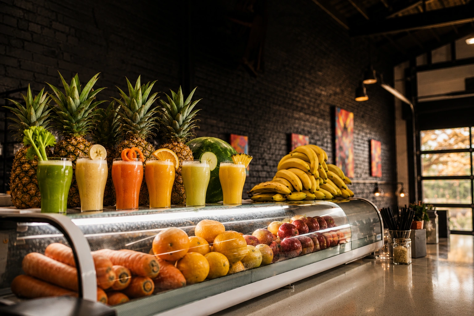 Fresh juices and smoothies at Gabriela's Juice Bar in Athens, Alabama