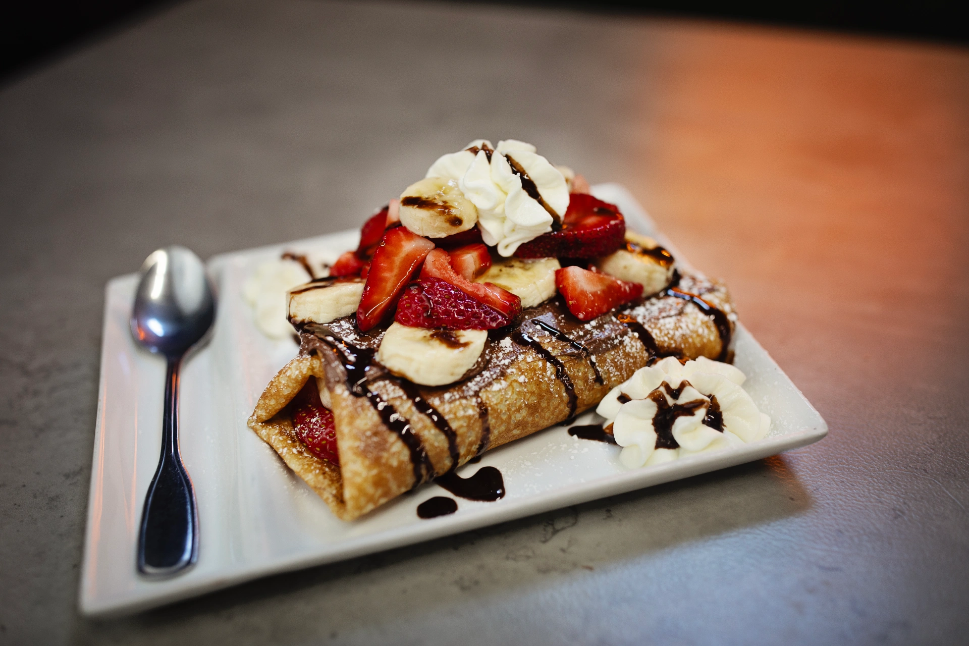 Desserts, crepes, flan, cheesecake, and ice cream at Gabriela's Latin Fusion