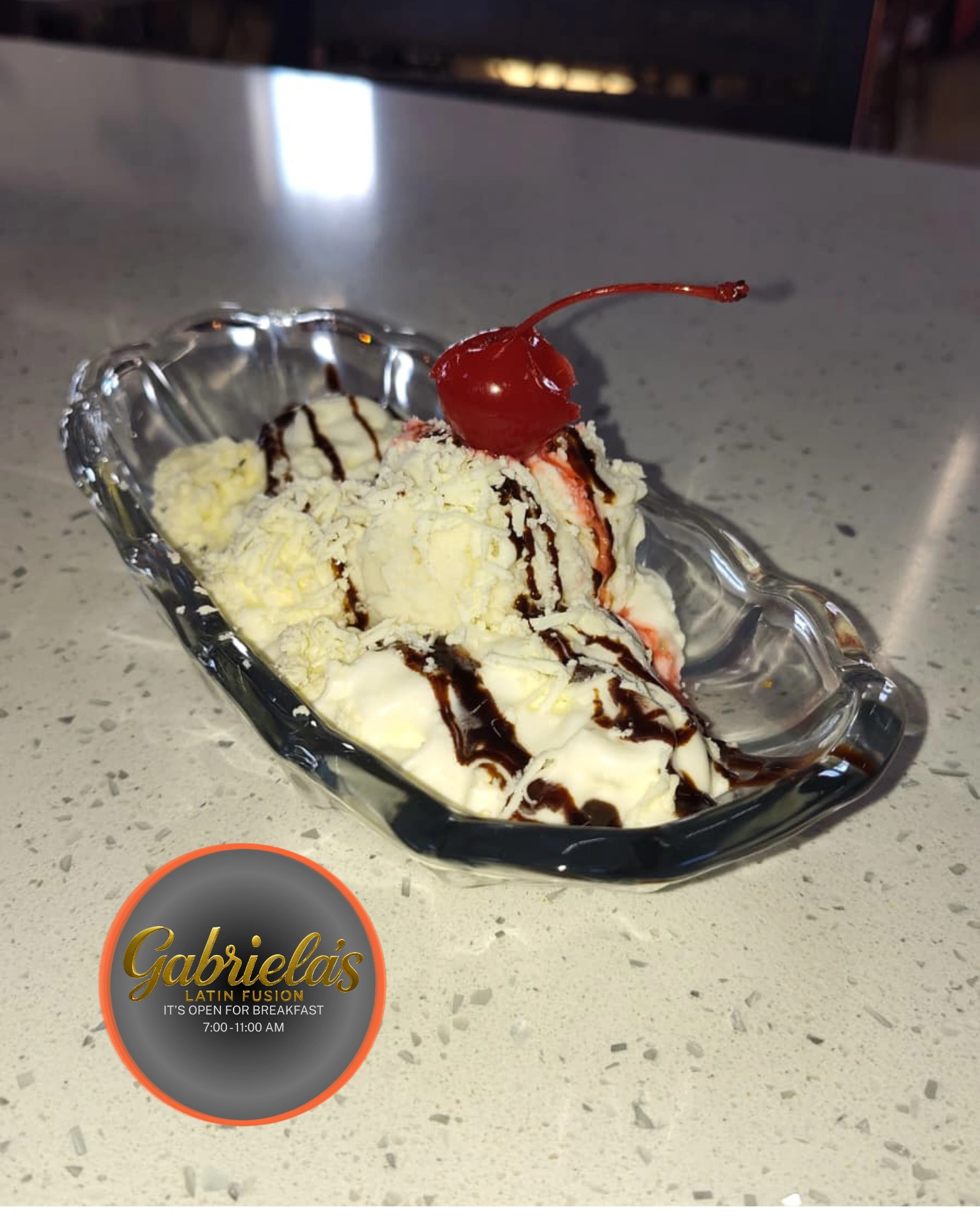 Gabatti's — ice cream with whipped cream and grated cheese at Gabriela's Latin Fusion